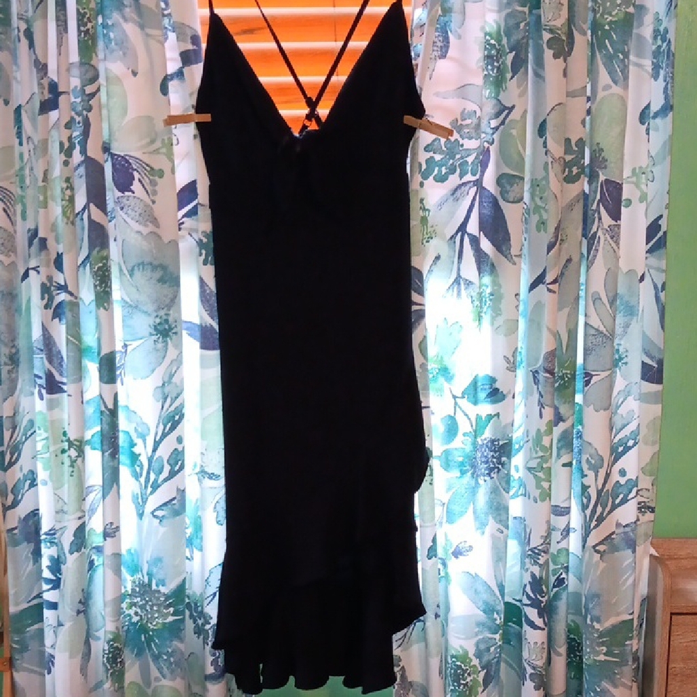 She + Sky Elegant Black Asymmetrical Dress